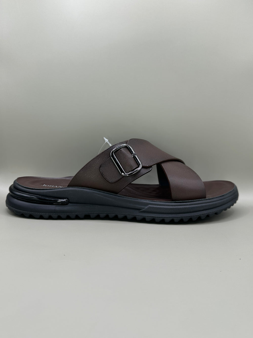 Șlapi bărbați piele naturală Johan Scarpe 202-405 Maro